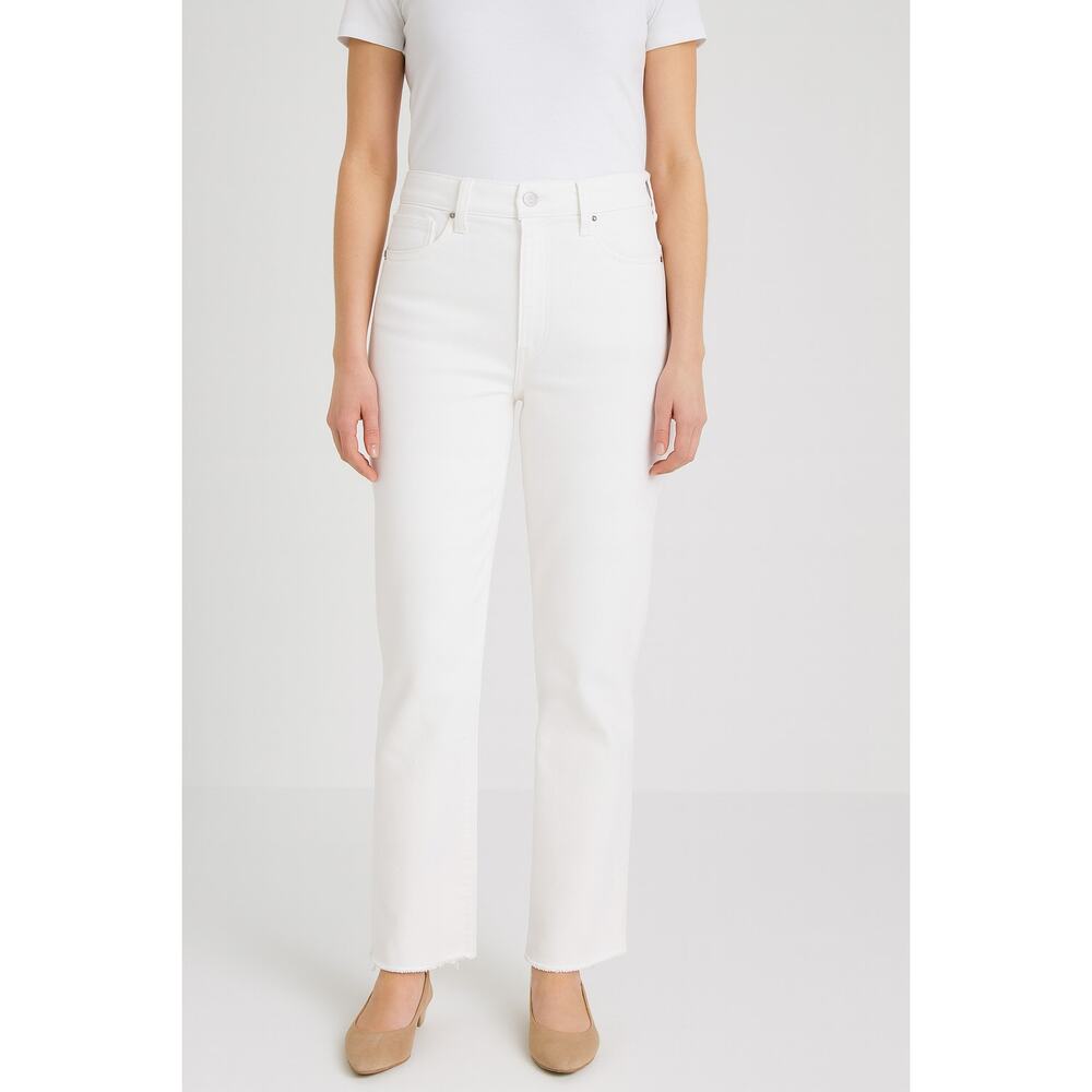 GAP Kick Fit High Rise Raw Hem Jeans Optic White 32 Tall (14T)